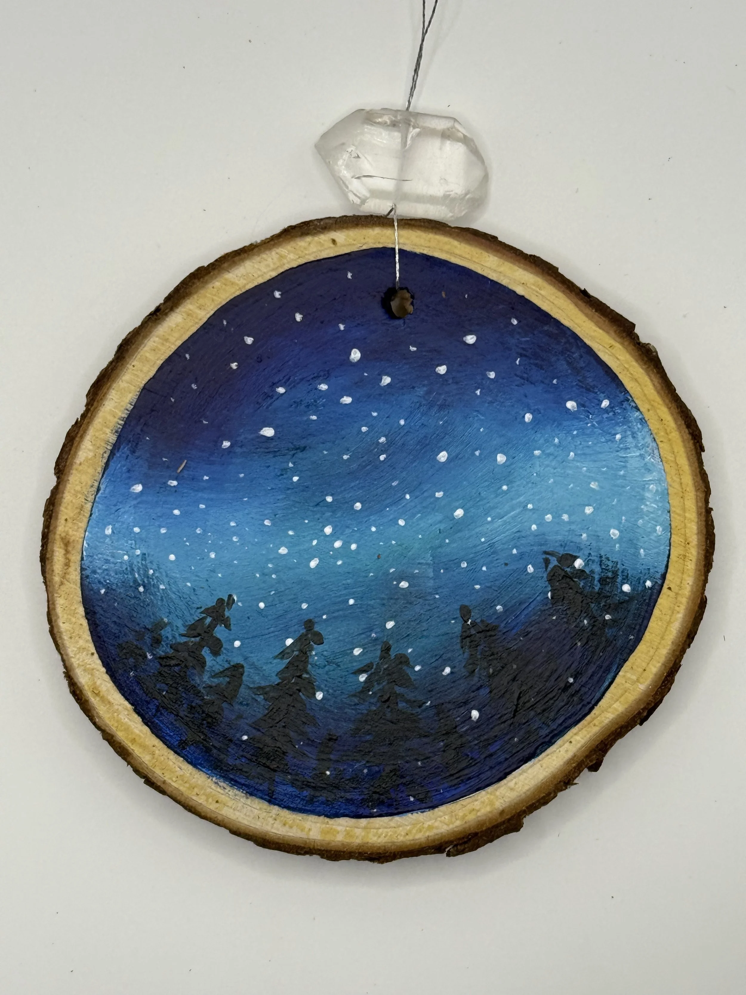 MILKY WAY IN BLUE #3 / Acrylic Wood Ornament / 4x4" / Commissions+Recreations: $15