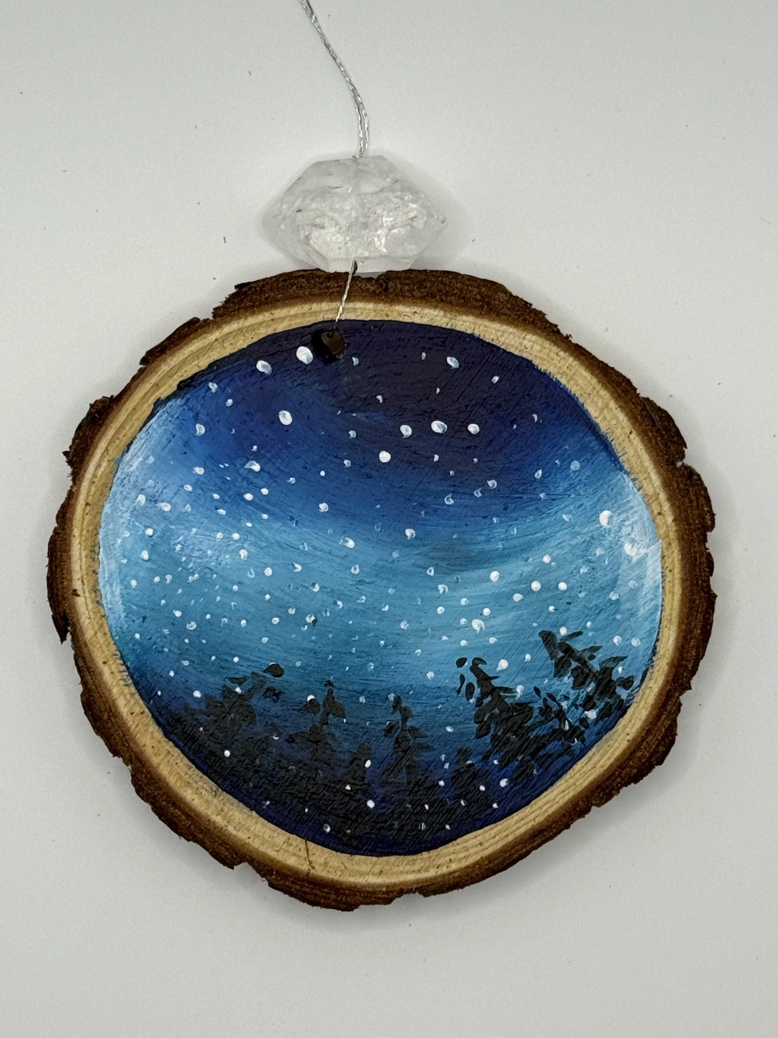 MILKY WAY IN BLUE #1 / Acrylic Wood Ornament / 3x3" / Commissions+Recreations: $15