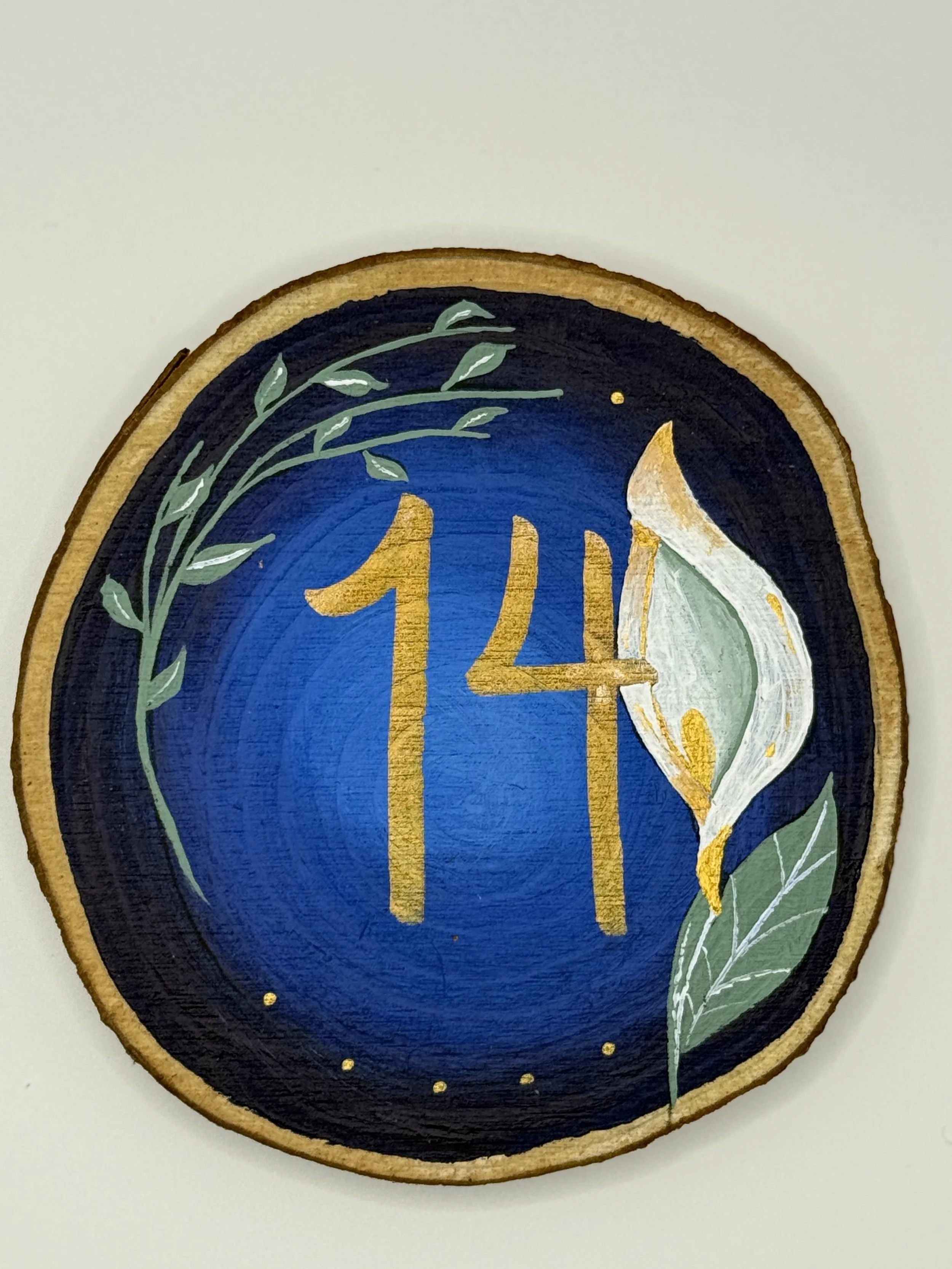 Wedding Table Number Set
Acrylic on Wood
4 inches
Commissions: 
Set of 5: $100
Set of 10: $200
Set of 15: $300
Set of 20: $375
Set of 25: $475
Set of 30: $575