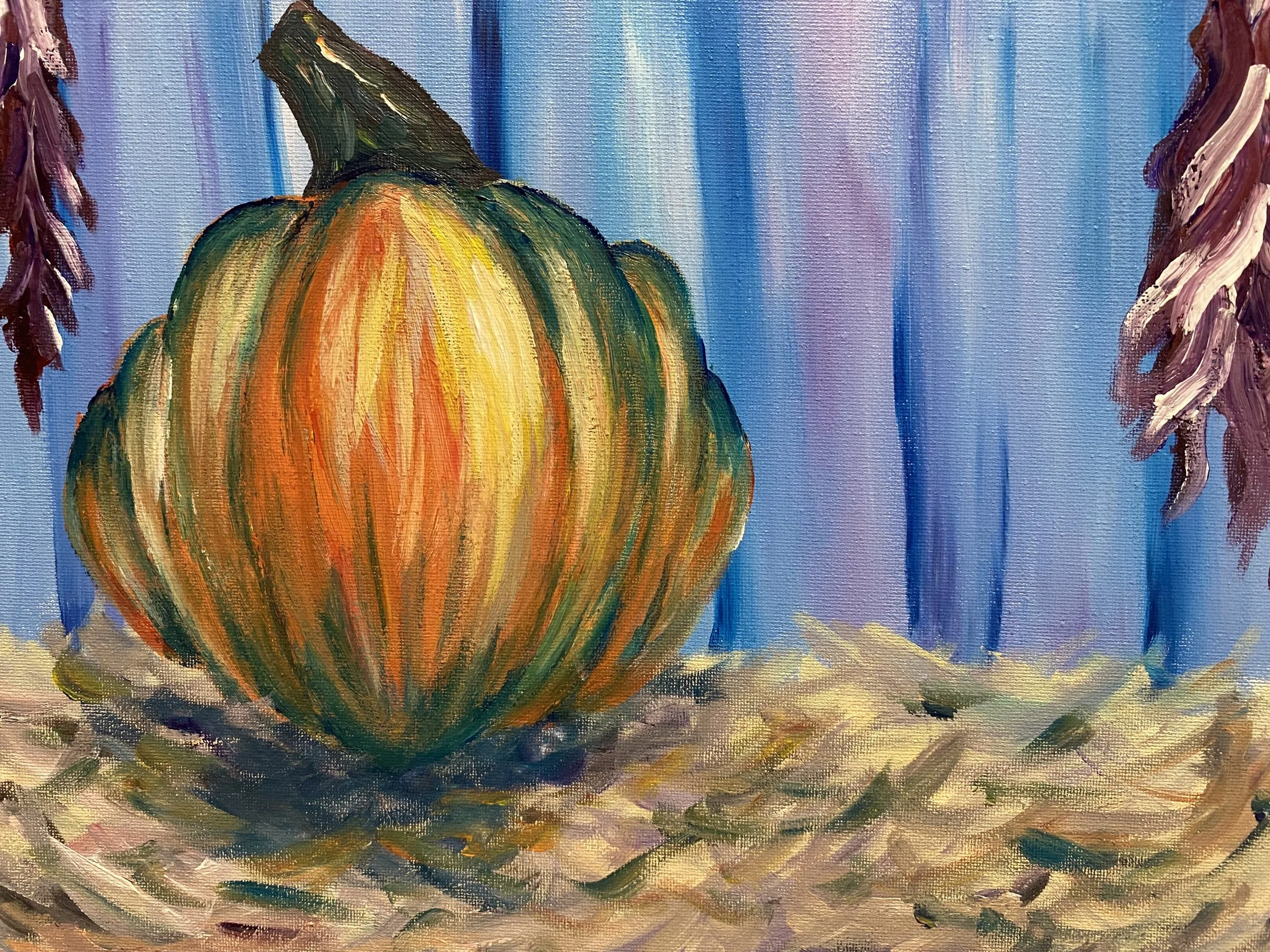 AUTUMN PUMPKIN / Acrylic on Canvas / 14x16" 