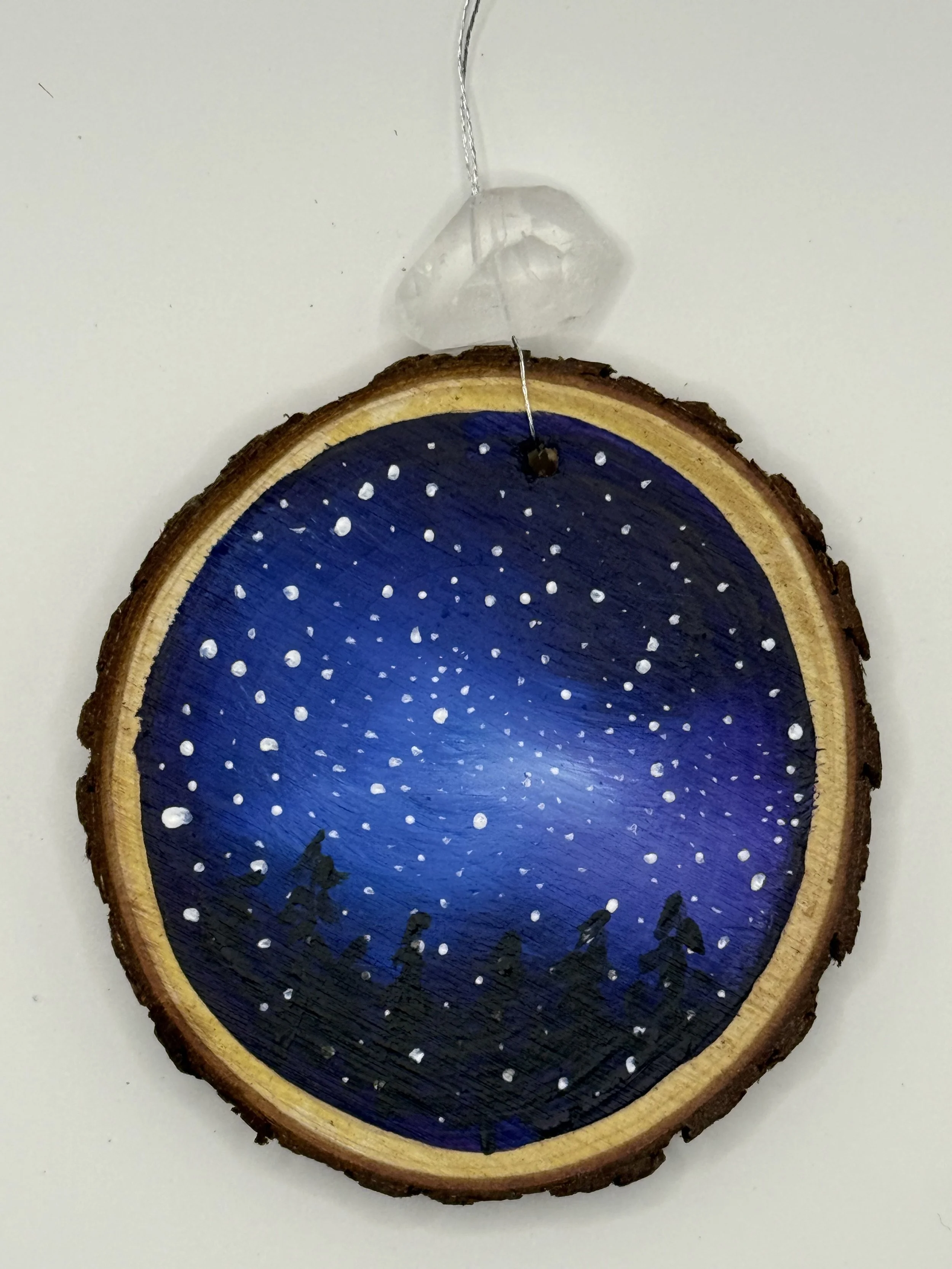MILKY WAY IN VIOLET #1 / Acrylic Wood Ornament / 3x3" / Commissions+Recreations: $15