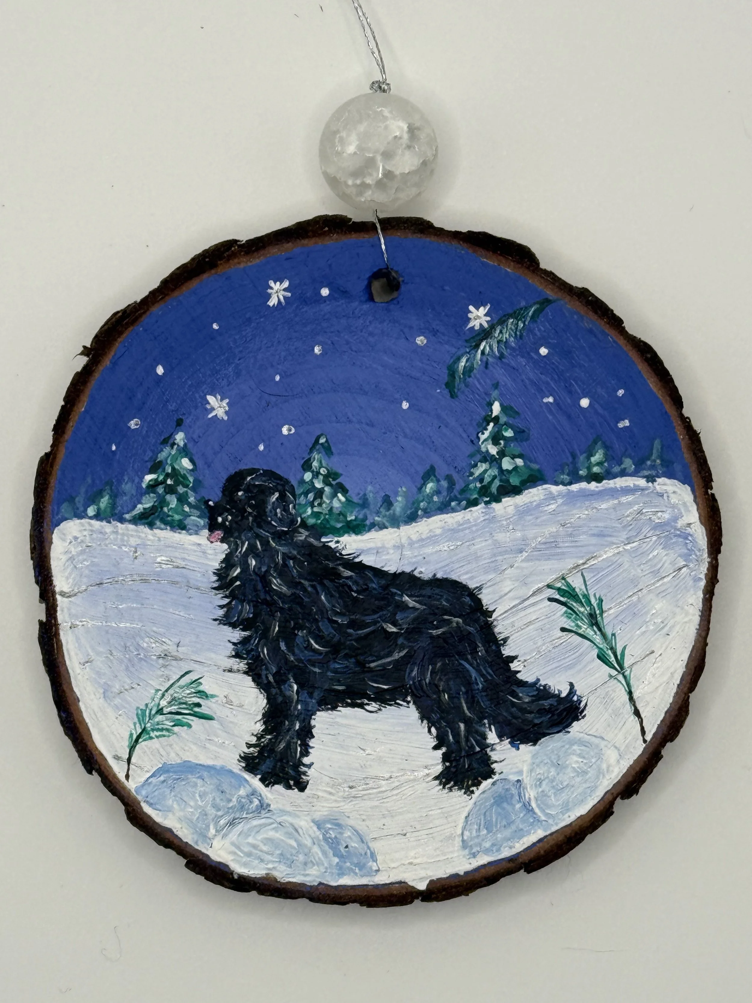 Newfoundland Pet Portrait Ornament
Acrylic on Wood
3 inches
Commissions: $55