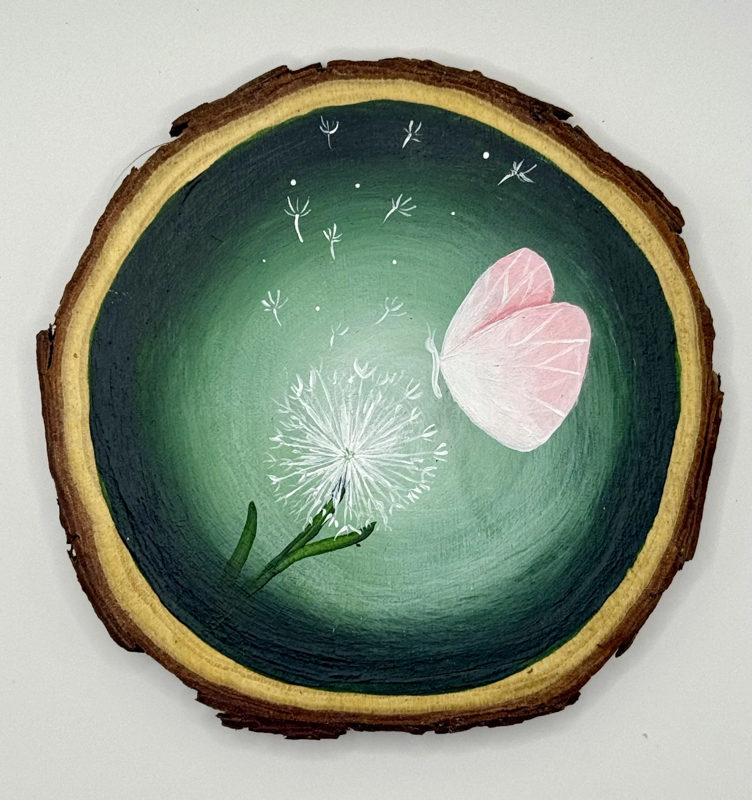 BUTTERFLY AND A WISH / Acrylic on Wood / 4x4" / $70 / Available at Milton Artists' Guild in Milton, VT