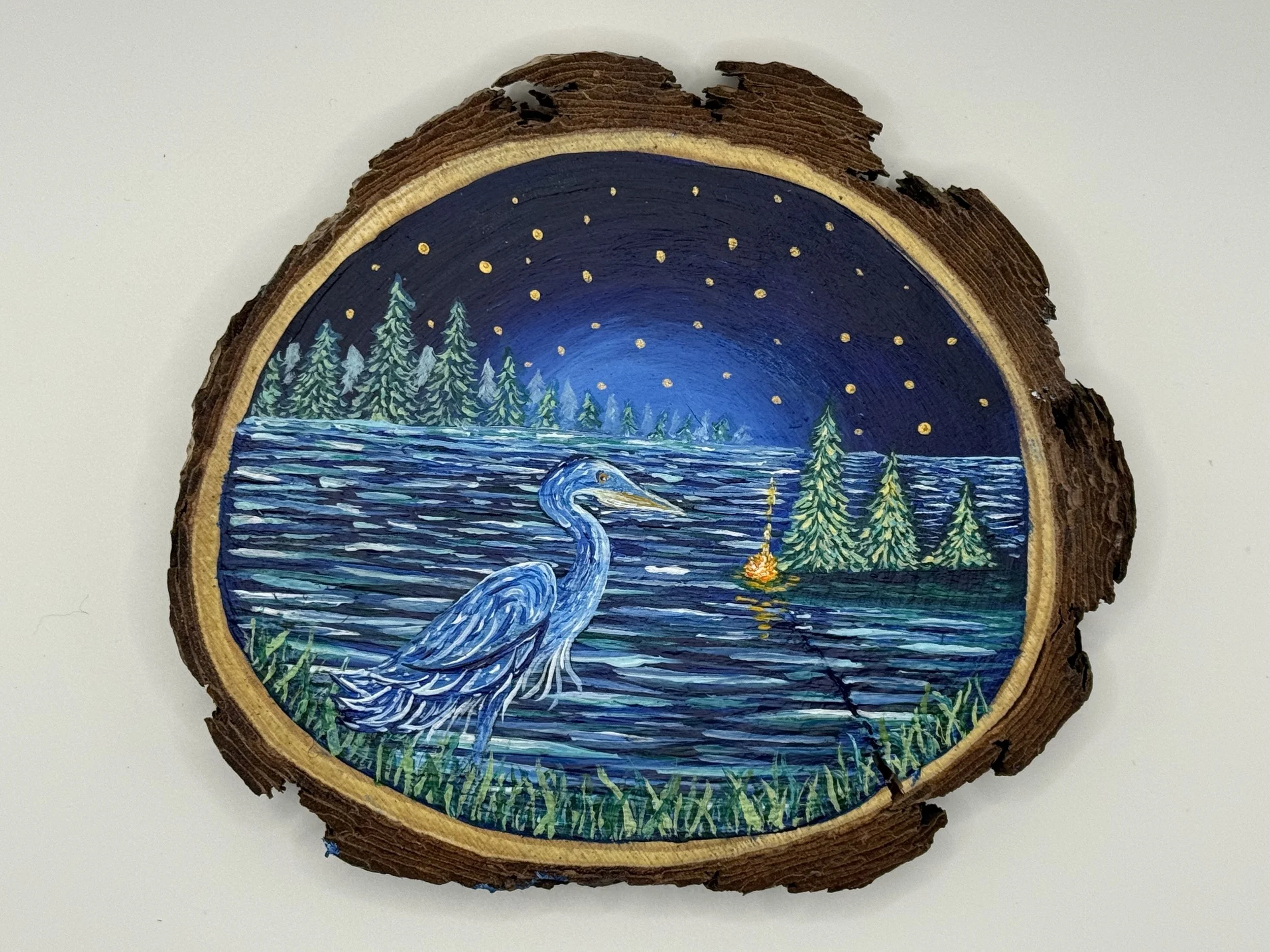 Great Blue Heron
Acrylic on Wood
6 inches
Recreations: $100
Commissions (4-6 inches): $75-$100