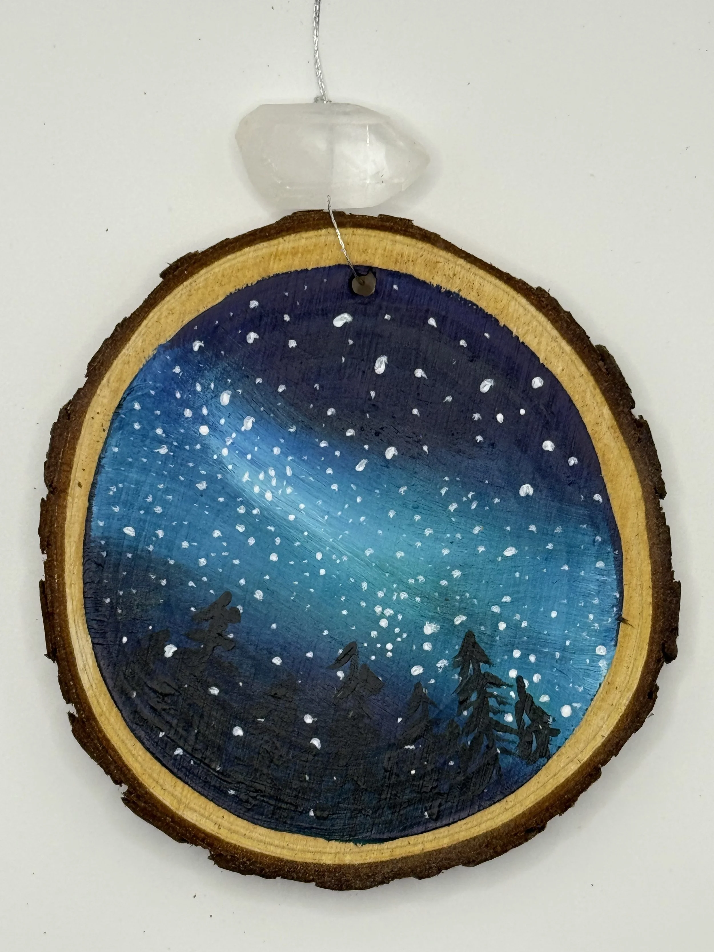 MILKY WAY IN BLUE #2 / Acrylic Wood Ornament / 3x3" / Commissions+Recreations: $15