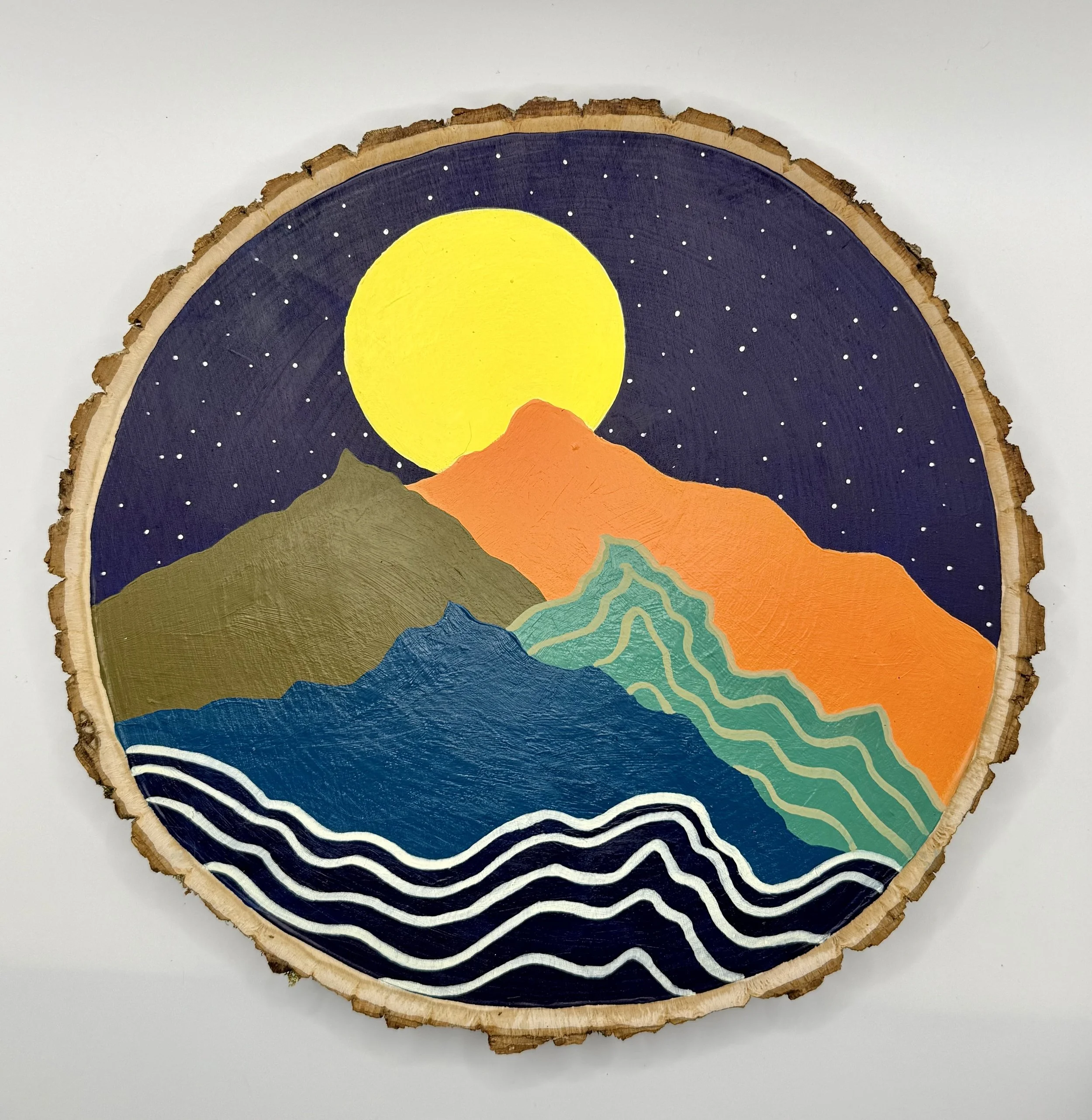 HARVEST MOON / Acrylic on Wood / 11x12" / $115 / Coming Soon to Milton Artists' Guild in Milton, VT