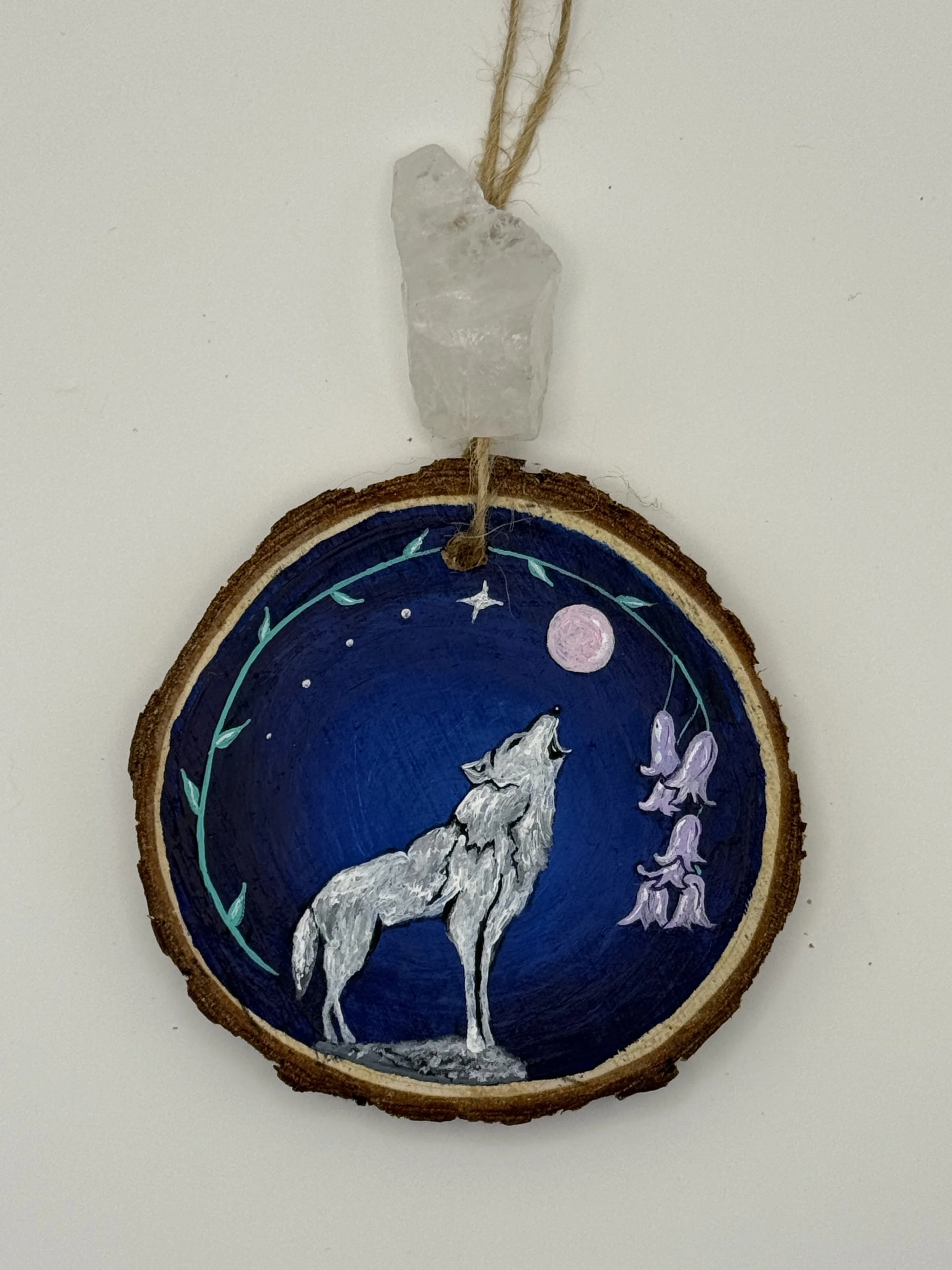 Wolf and Moon Ornament
Acrylic on Wood
3 inches
Commissions/Recreations: $55