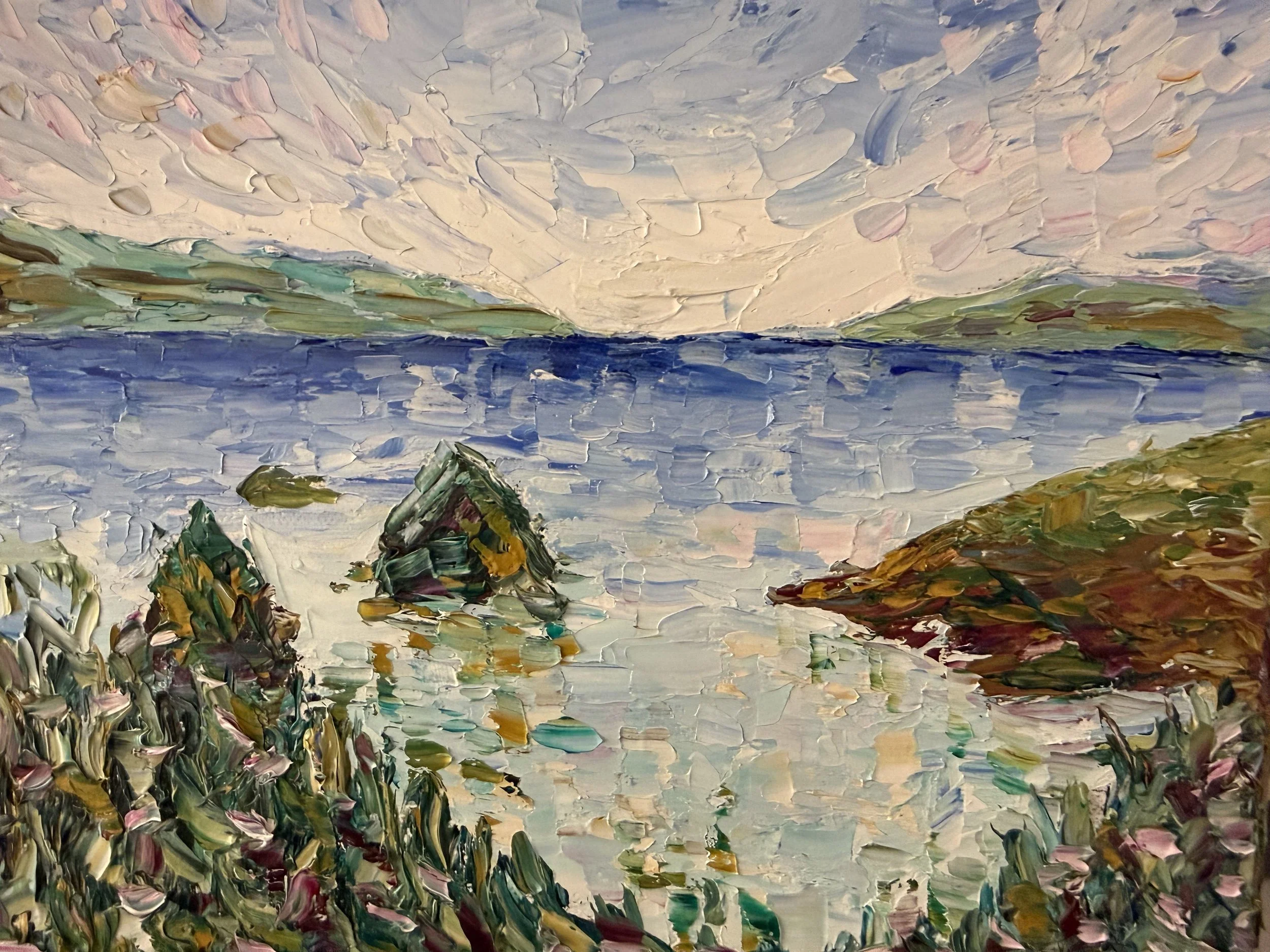 Coast of Ireland Oil Painting by Fiadhnait Moser: Impasto Oil Painting of Ocean