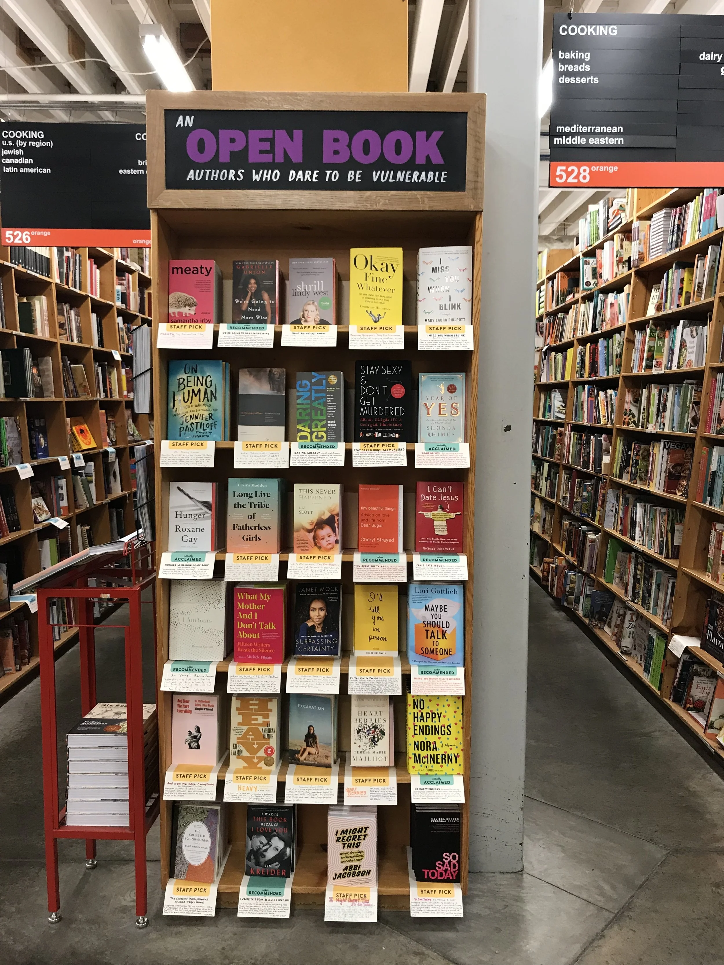 Front and center placement of This Never Happened at Powells Books!