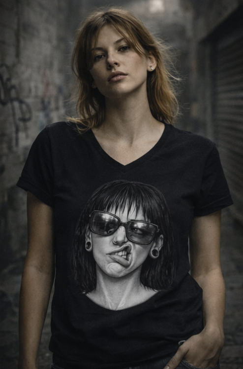 Grimasse mit Sonnenbrille