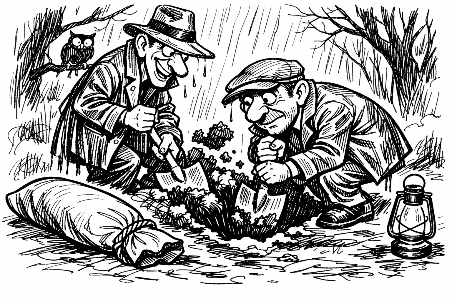 Drei Männer im Wald - Ein einfacher Dialog