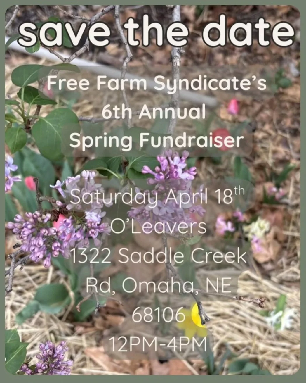 Free Farm Syndicate’s  6th Annual  Spring Fundraiser