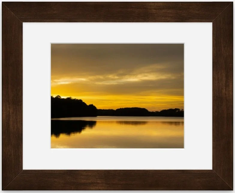 Sunset Lake 8x10 matted framed br.jpg