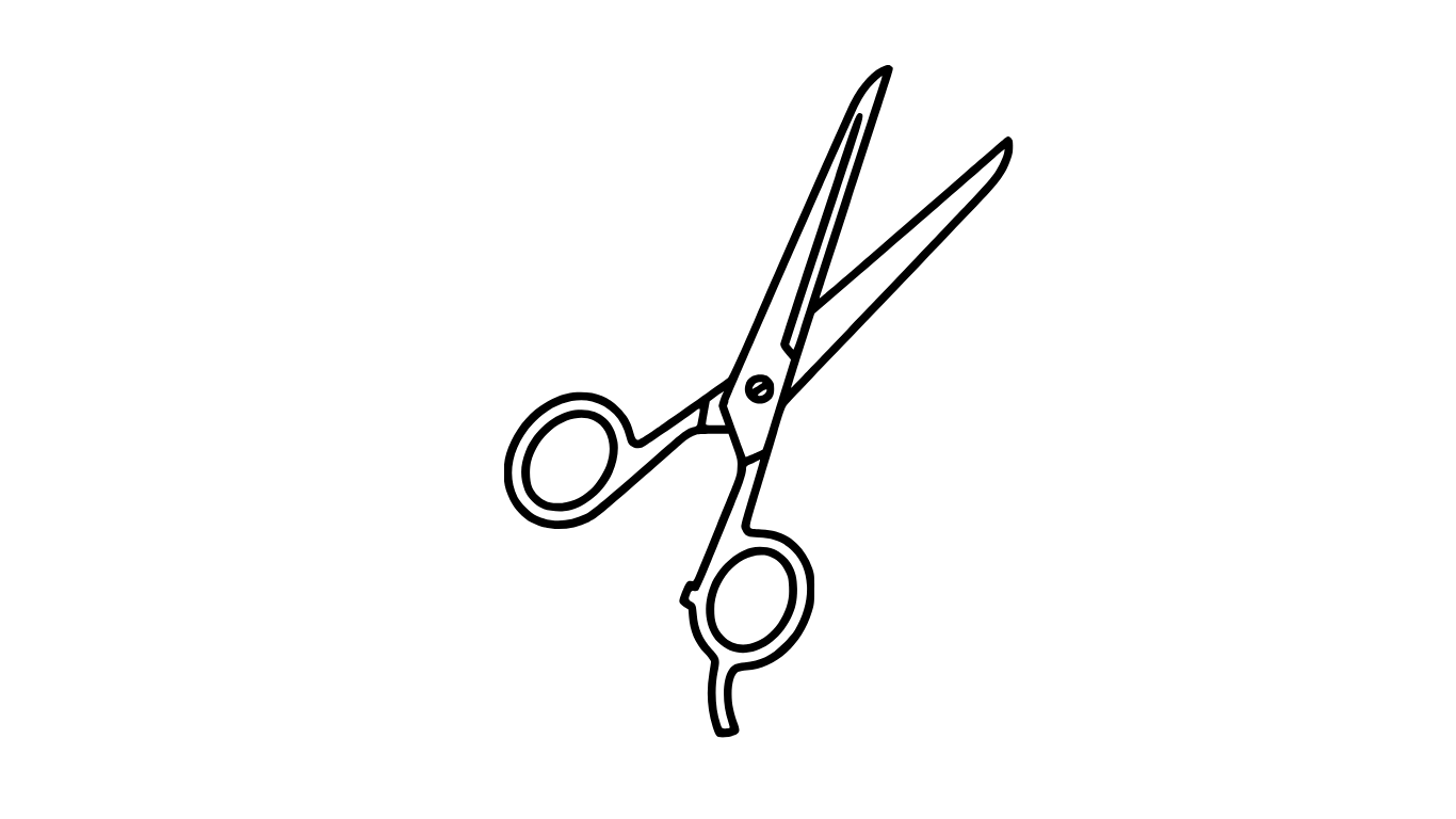 Outline drawing of a pair of pliers with a black background.
