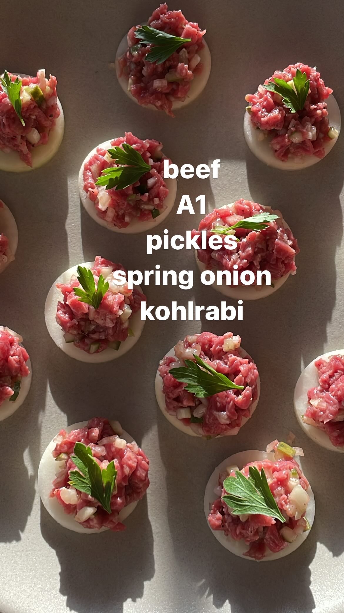 Beef tartare appetizer in Edgartown.