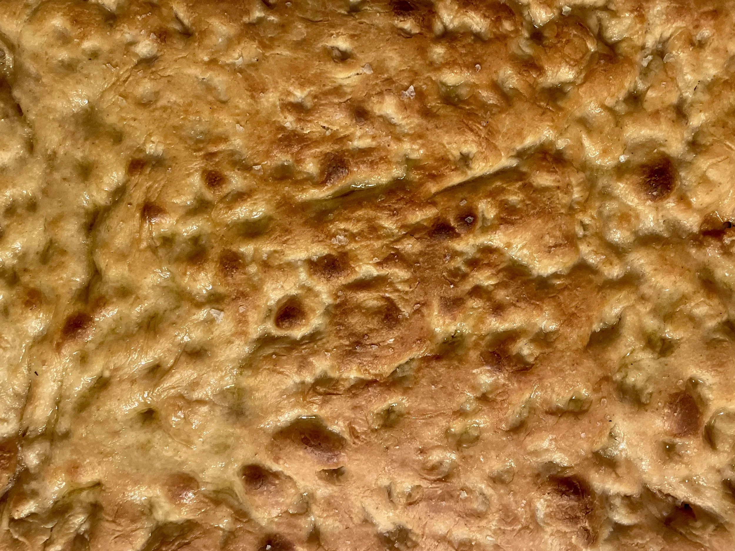 Homemade Ligurian focaccia on Martha’s Vineyard