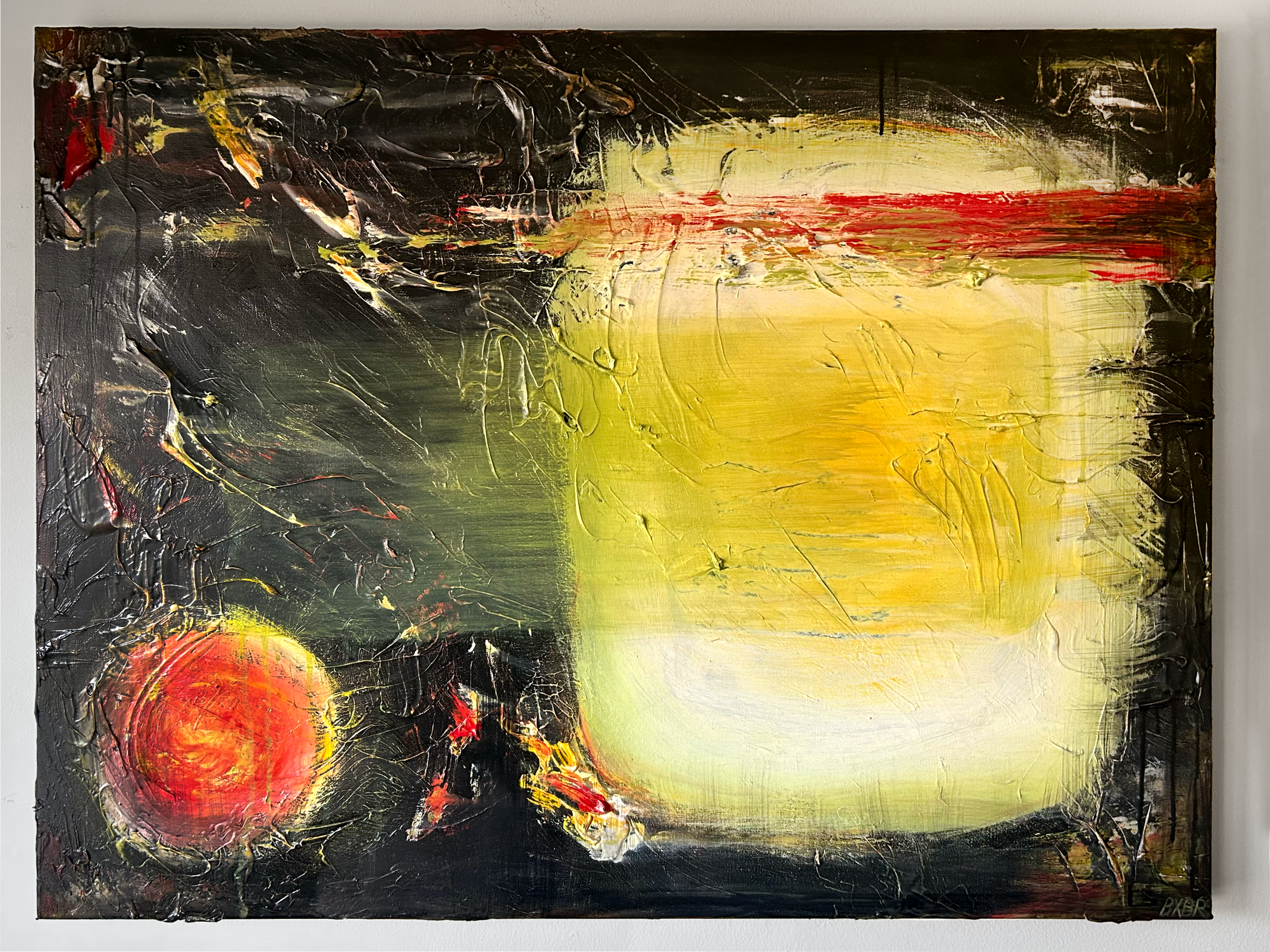 "Uncertain Pressures" – Acrylic painting on stretched canvas – 40in x 30in – $3500