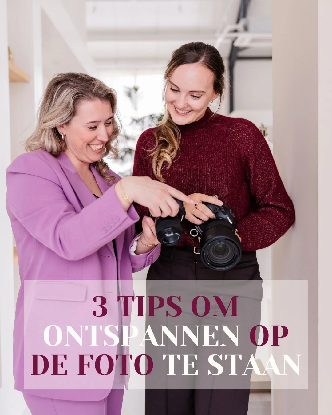 Veel vrouwen denken dat ze niet ontspannen op de foto staan omdat ze &ldquo;niet fotogeniek&rdquo; zijn.

Maar vaak gebeurt er iets anders.

Je gaat nadenken, je probeert het goed te doen. Je wil het t&eacute; graag goed doen! 
En als je iets heel gr