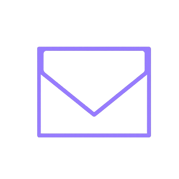 A computer monitor displaying an open email inbox with an envelope icon.