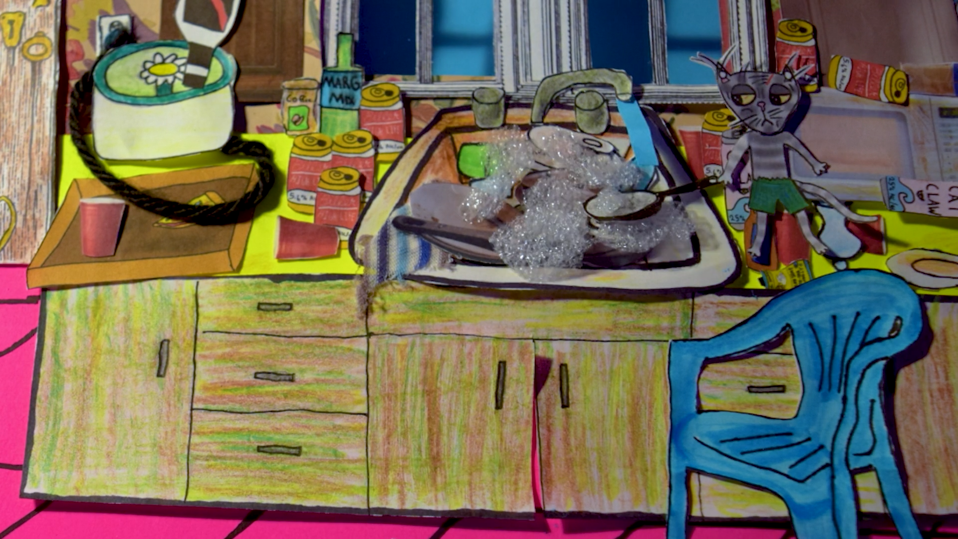 Trash Cats - animated series pilot
Kitchen - stop-motion animation set build