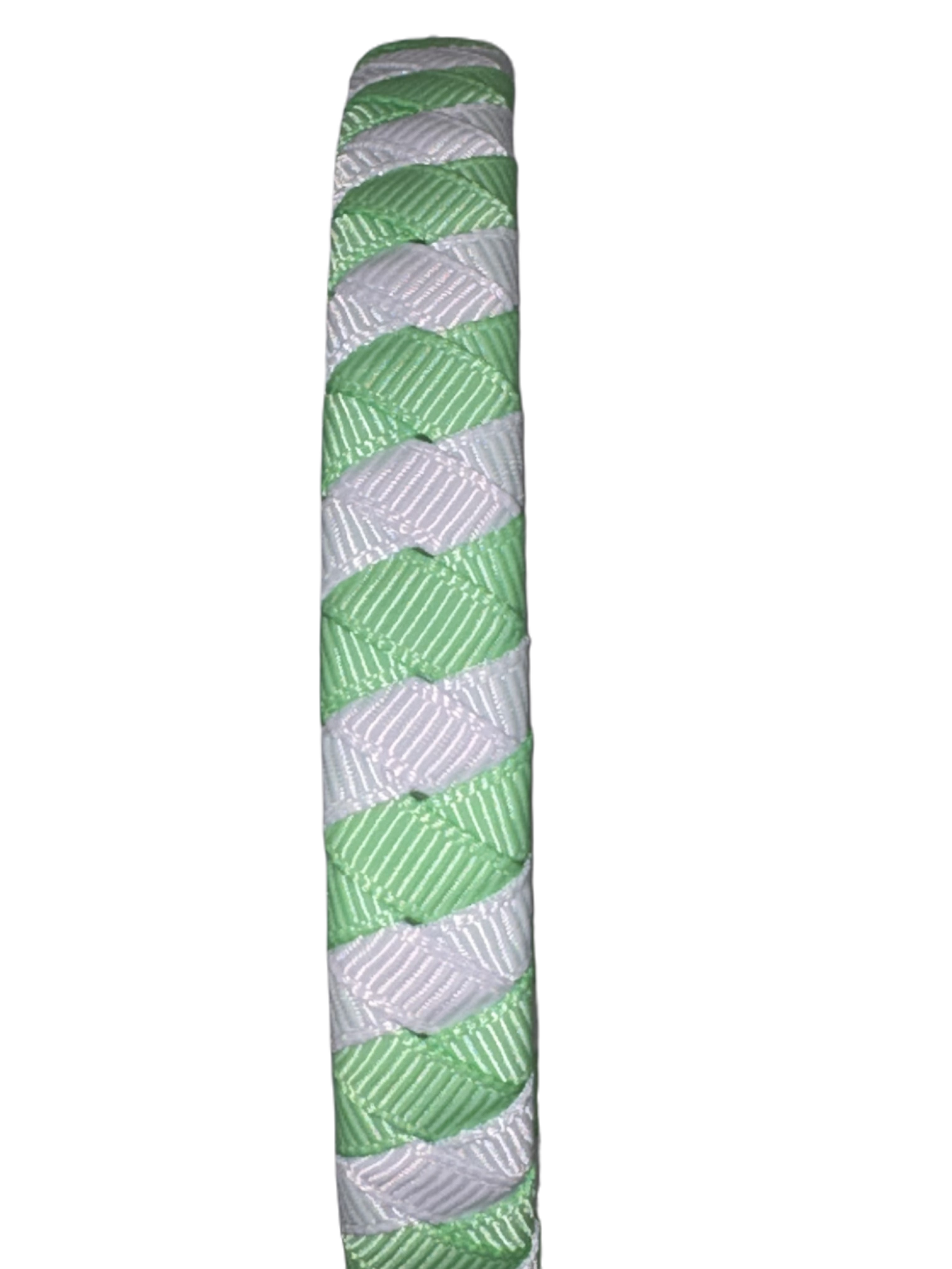 Green & White Braided Textile Trim