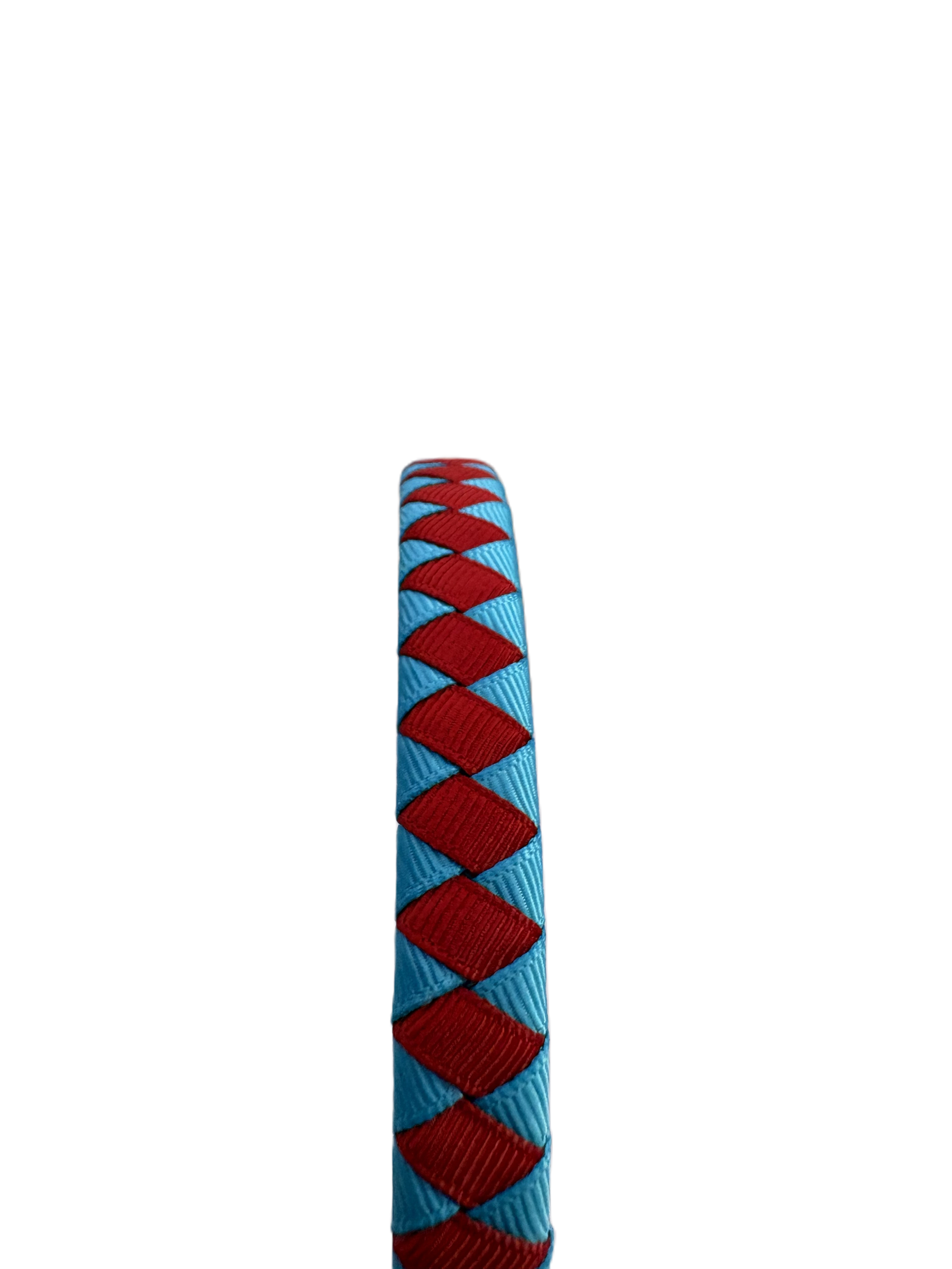 Vibrant Red & Blue Woven Headband