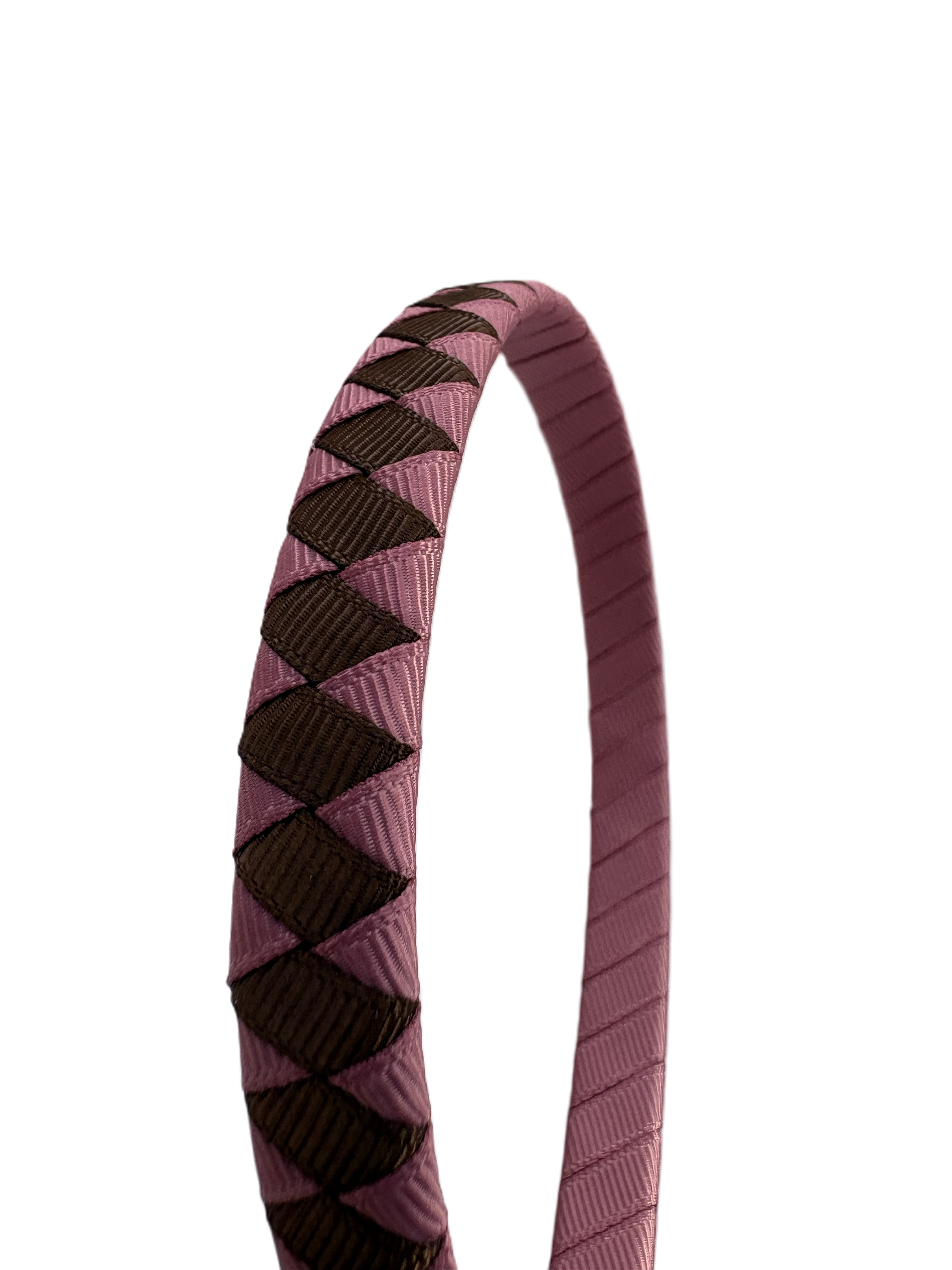 Chic Pink & Brown Woven Headband