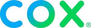 Cox logo with stylized blue and green letters