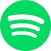 Green circle with black curved lines representing the Spotify logo