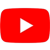 Red YouTube play button logo on a white background