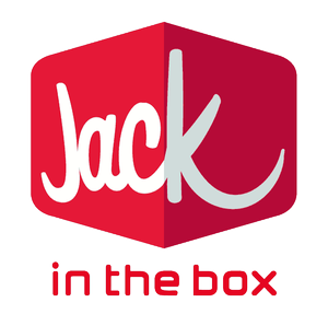 Jack in the Box logo with a red and pink shield design and white lettering.