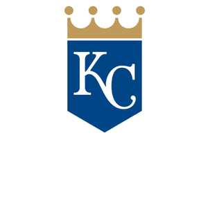 Kansas City Royals logo with a crown above a shield, featuring 'KC' and the team name 'Royals' in white cursive.