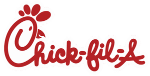 Chick-fil-A logo with red cursive text and a stylized chicken head above.