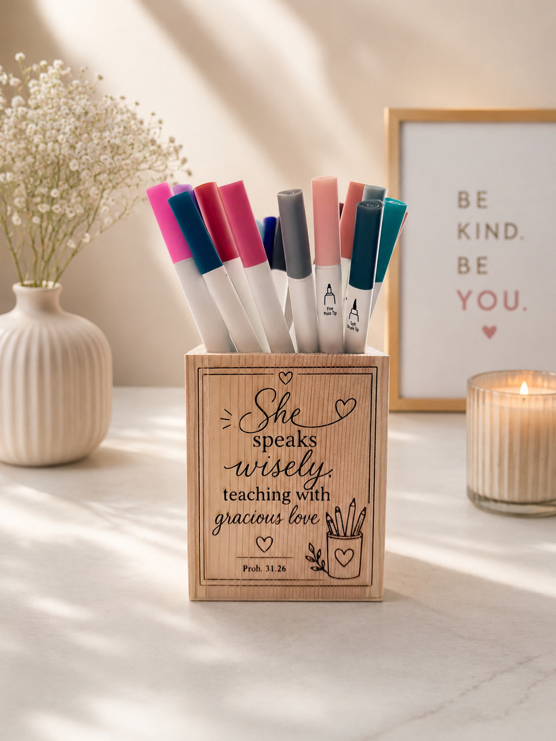 wooden desk organizer