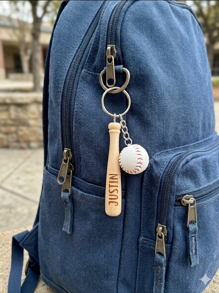Personalized Sports Backpack Keychain