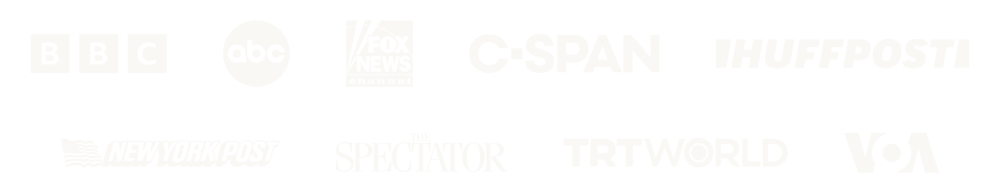 As featured in BBC, ABC, FOX, C-SPAN, HuffPost, New York Post, The Spectator, TRT World and Voice of America