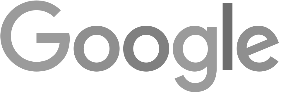 The Google logo in black and white.