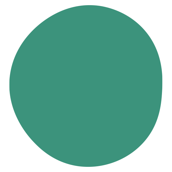 A teal-colored circle on a black background.