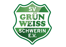 A green shield-shaped logo with black text that reads 'SV GRUN W Dess SCHWERIN E.V.'