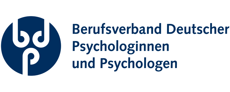 The logo of the German Professional Association of Psychologists, featuring a blue circular symbol and the organization's name in German text.