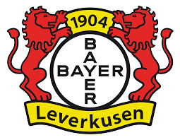 Bayer logo with two red lions, the year 1904, and the word Leverkusen