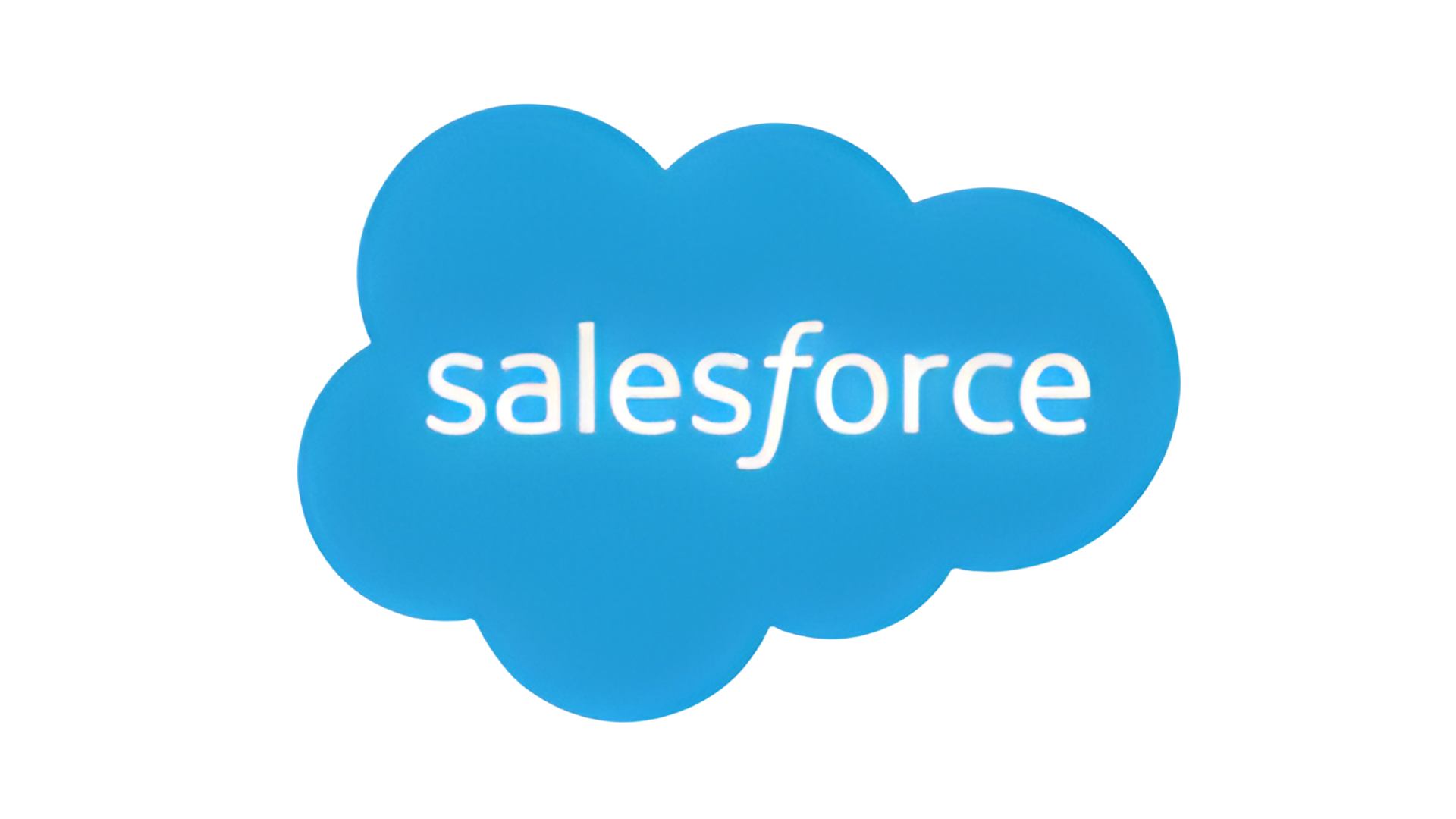Blue cloud-shaped logo with the word 'salesforce' in white centered inside.