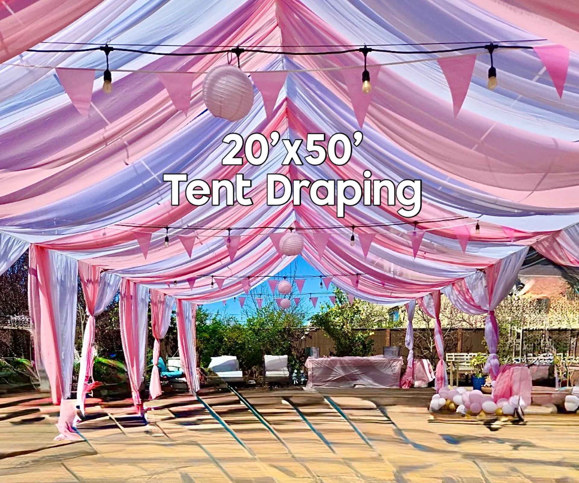 Party Tent 20' x 50' with Draping