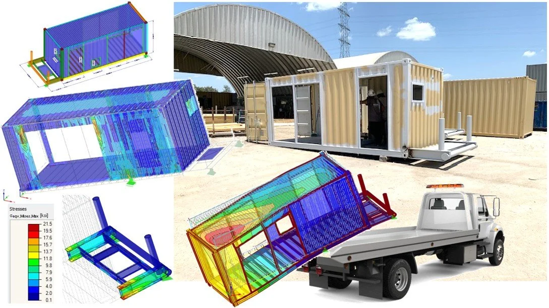 Transport Analysis 20ft Container with Built-In Skid.