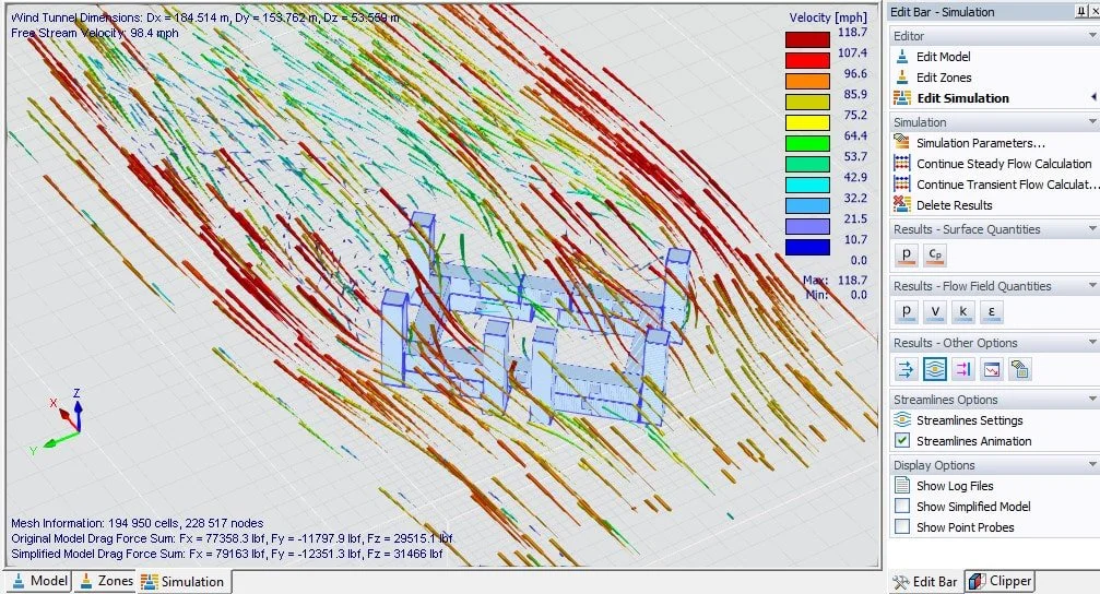 Wint load simulation analysis on container structure