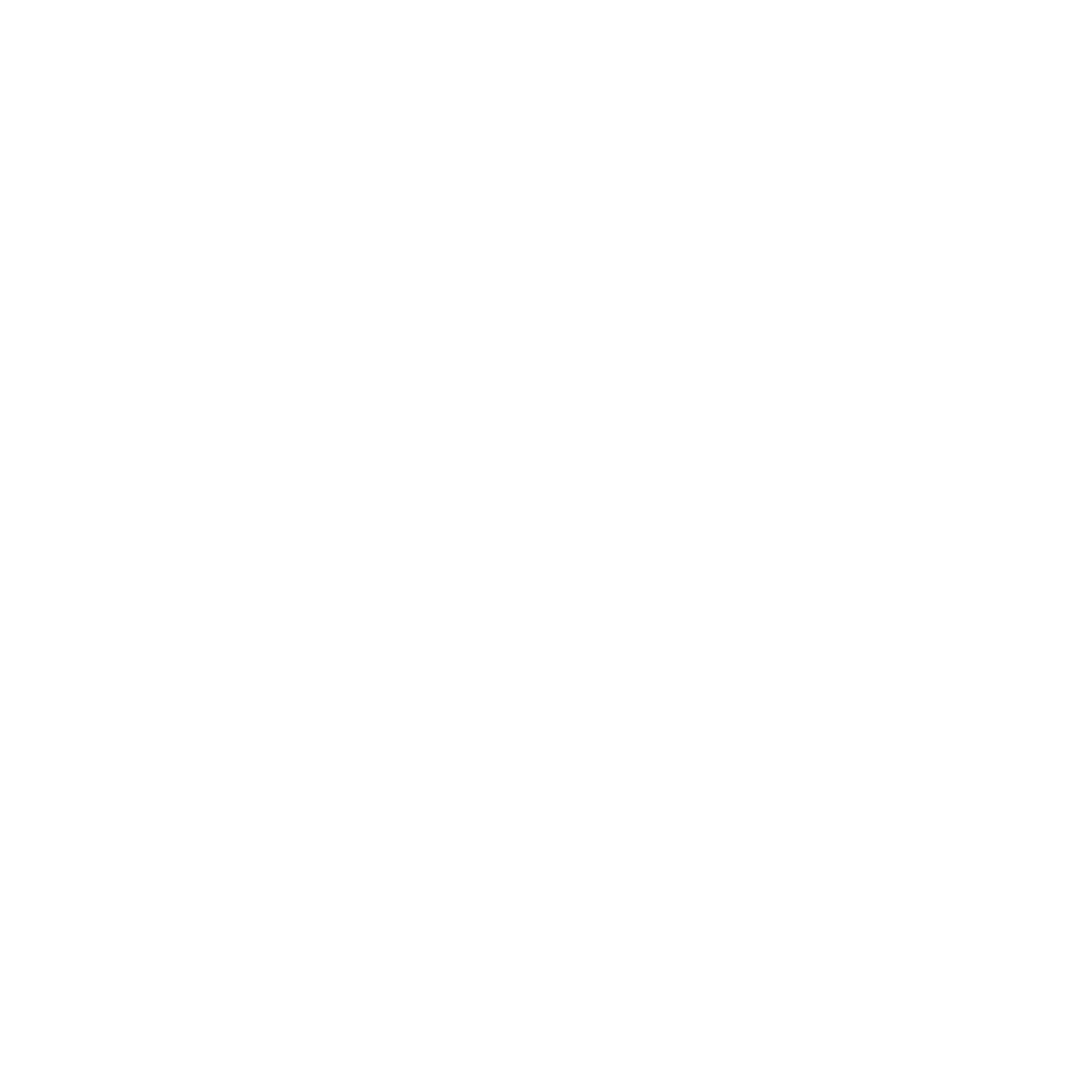 White bus icon with trailer on a black background.