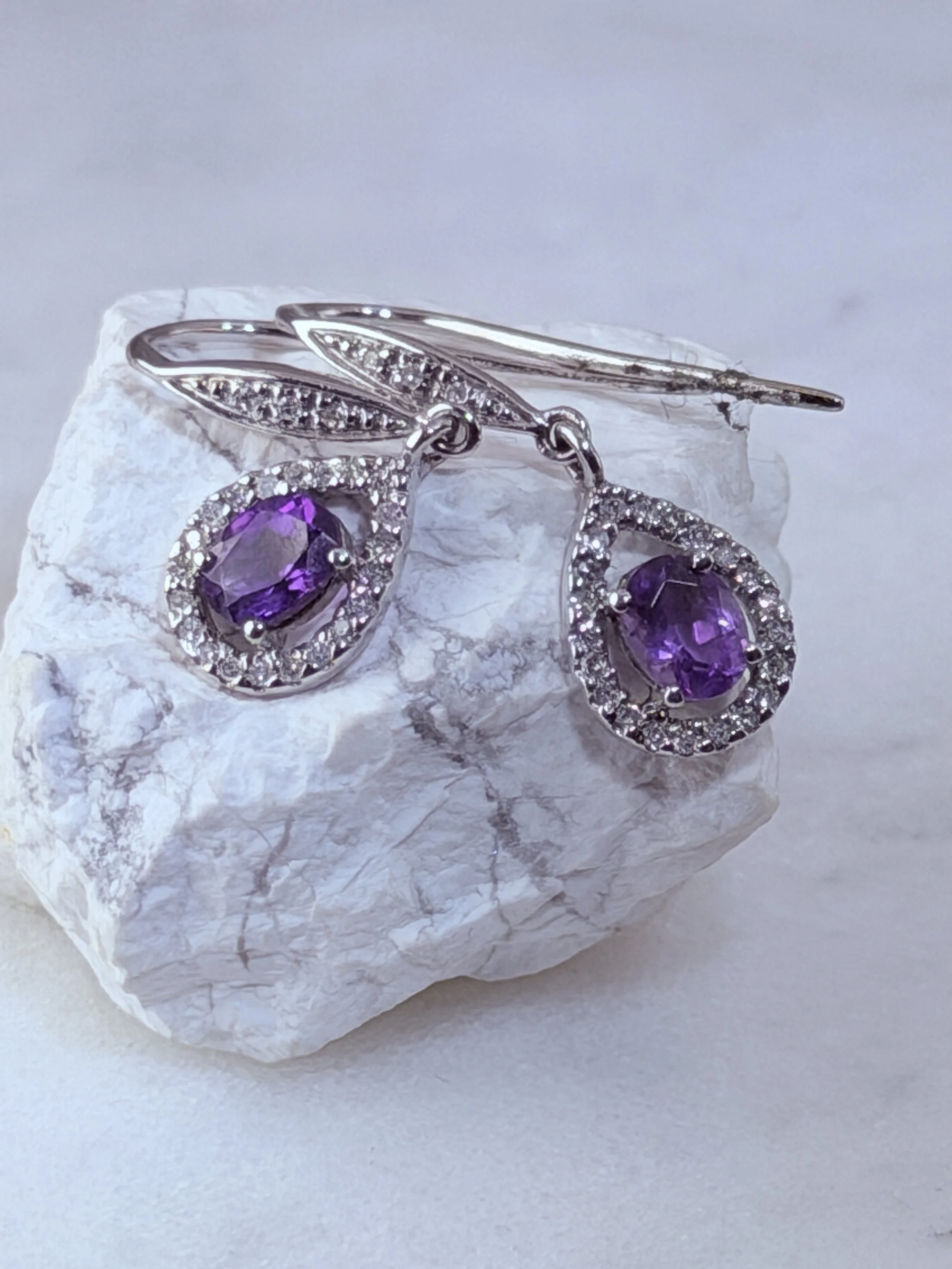 earring purple 10k48 round single natural diamonds $820 #719 -2.JPG