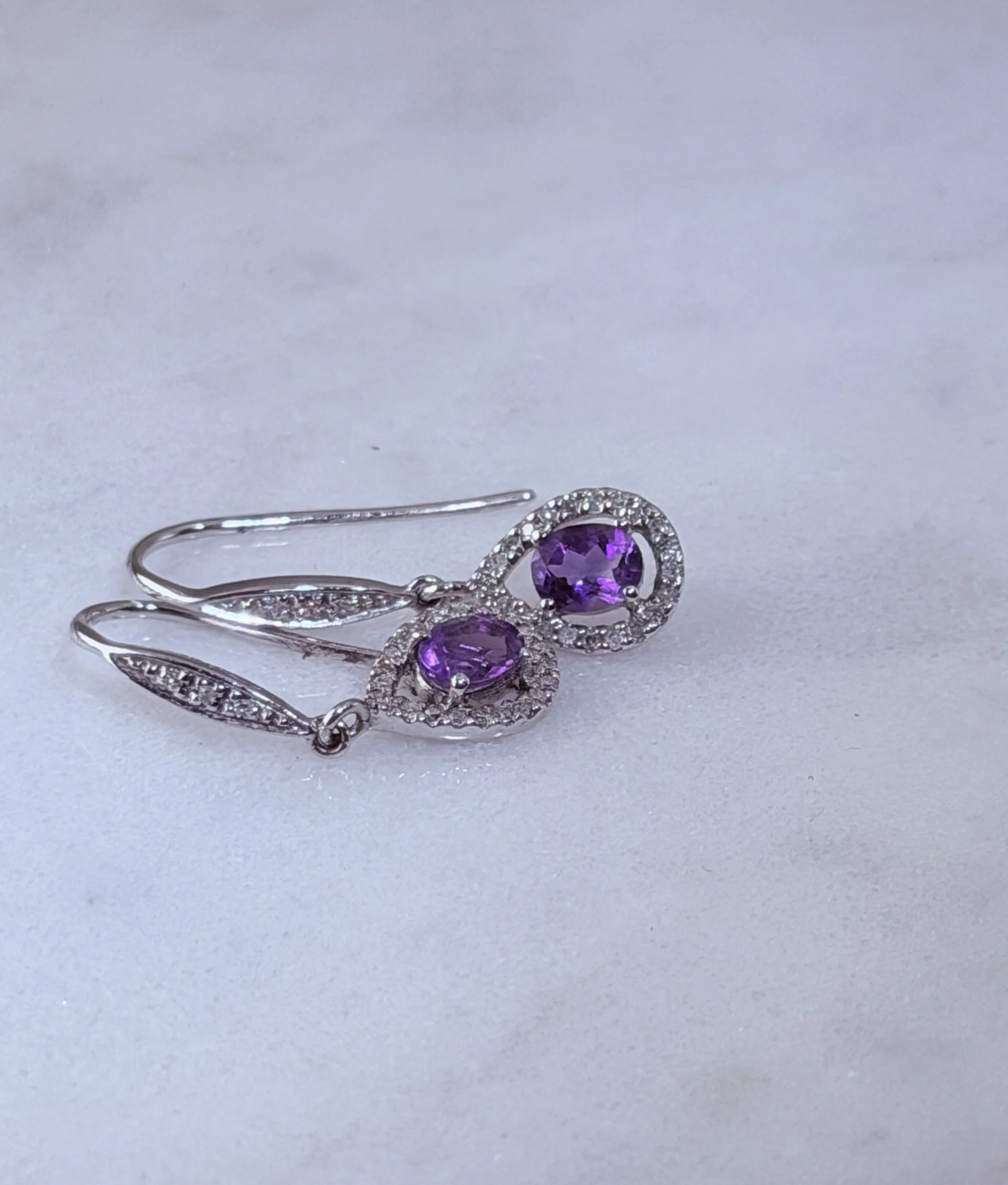 earring purple 10k48 round single natural diamonds $820 #719 -1.JPG