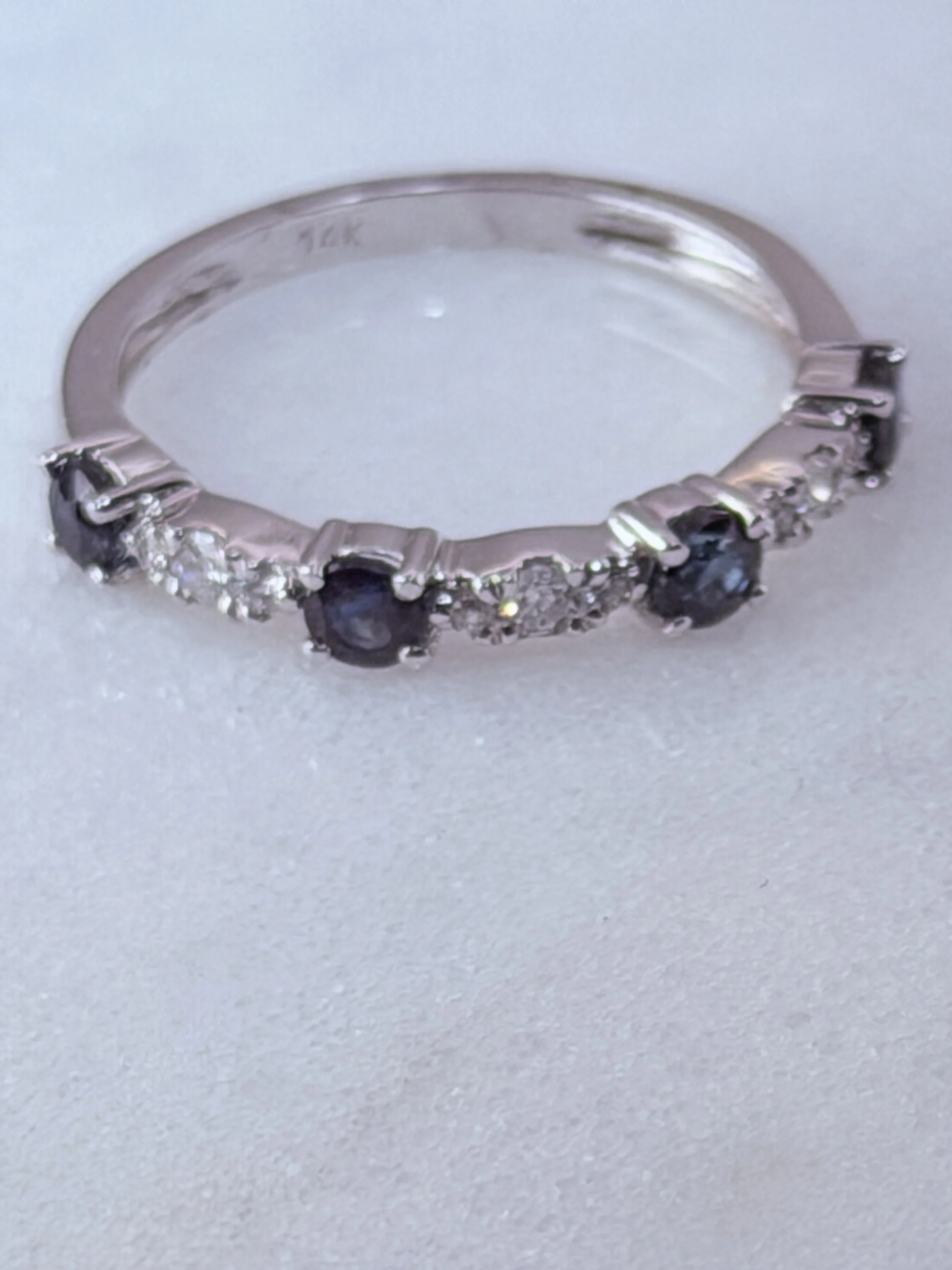 Ring 14 k Sapphire .70CT & 9 Natural diamonds $1200 #726 1.JPG