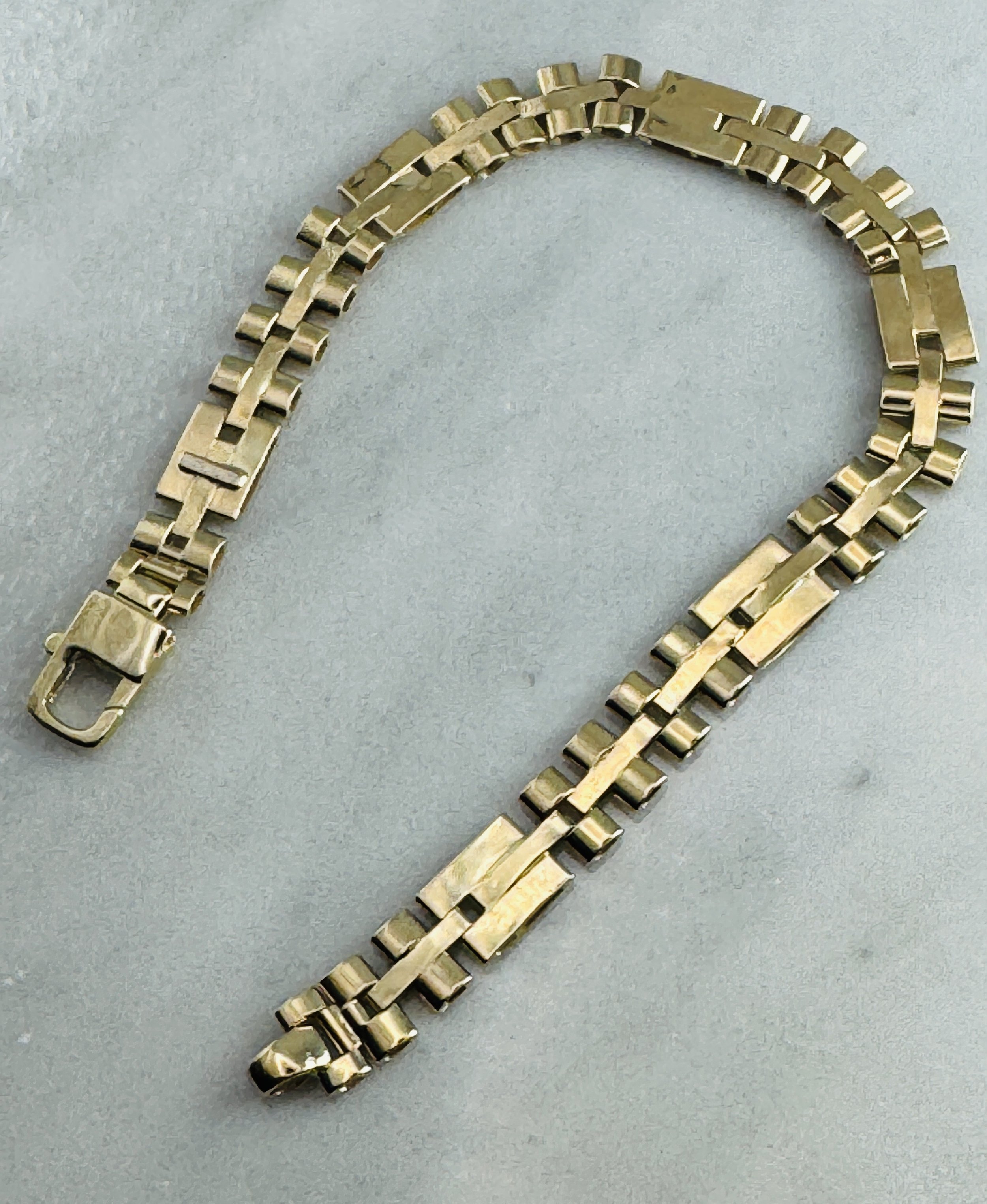 bracelet men fancy itailan rectangular design $3656 #45.JPG